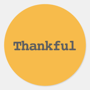 Dankbar - Happy Thanksgiving Typografie Runder Aufkleber