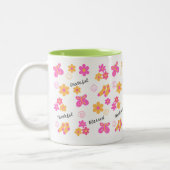 Dankbar ich dankbar, dass ich Spaß rosa gelbe Tass Zweifarbige Tasse (Links)