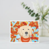 Dankbar - In meine Lebenspostkarte fallen Postkarte (Stehend Vorderseite)