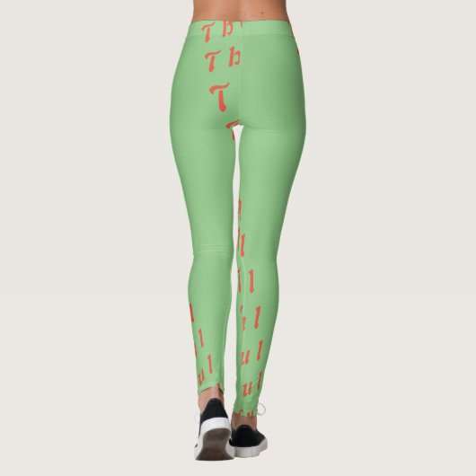 Dankbar in wiederholtem Textmuster Leggings (Rückseite)