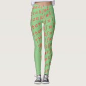 Dankbar in wiederholtem Textmuster Leggings (Vorderseite)