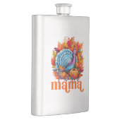 Dankbar Mama Türkei und Herbst Blätter Flachmann (Rechts)