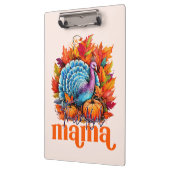 Dankbar Mama Türkei und Herbst Blätter Klemmbrett (Links)