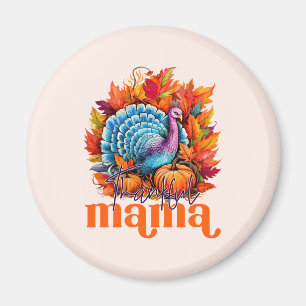 Dankbar Mama Türkei und Herbst Blätter Magnet