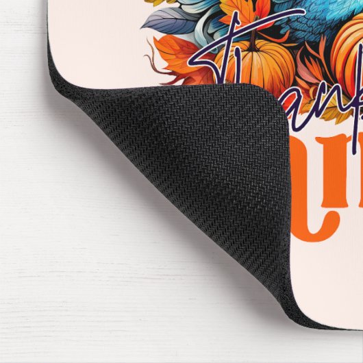 Dankbar Mama Türkei und Herbst Blätter Mousepad (Ecke)