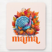 Dankbar Mama Türkei und Herbst Blätter Mousepad (Vorne)