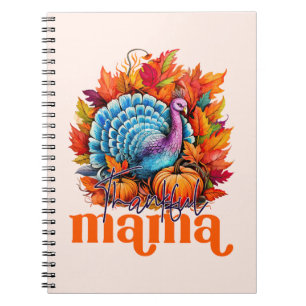 Dankbar Mama Türkei und Herbst Blätter Notizblock
