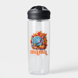 Dankbar Mama Türkei und Herbst Blätter Trinkflasche