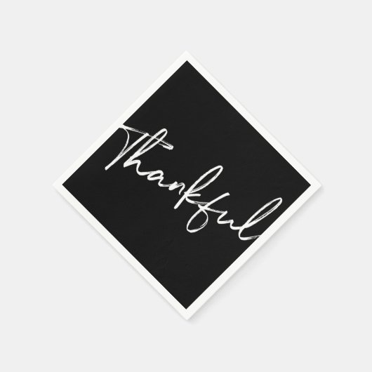 Dankbar Minimalistisch Schwarz & Weiß Serviette (Ecke)