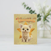 Dankbar, Mit Augen Welpe Postkarte (Stehend Vorderseite)