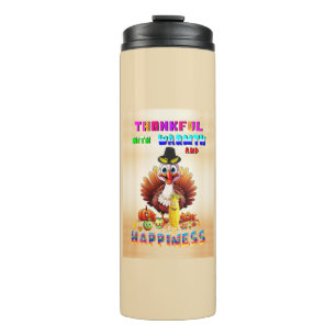 Dankbar mit Wärme und Glück Thermosbecher