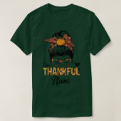 Dankbar Nani Funny Messy Bun Fall Herbst Thanksgi T-Shirt (Design vorne)