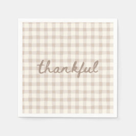 Dankbar Neutral Tan Gingham  Serviette