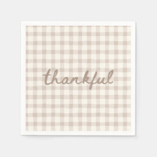 Dankbar Neutral Tan Gingham  Serviette