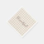 Dankbar Neutral Tan Gingham Serviette (Ecke)