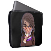 Dankbar Niedlicher schlucker, librarischer Laptop- Laptopschutzhülle (Vorne Rechts)