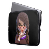 Dankbar Niedlicher schlucker, librarischer Laptop- Laptopschutzhülle (Vorderseite Links)