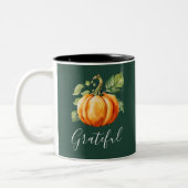 Dankbar Orange Pumpkin Green Zweifarbige Tasse (Links)