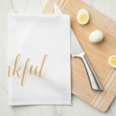 Dankbar Orange White Script Kitchen Geschirrtuch (Viertel Falte)