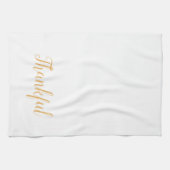 Dankbar Orange White Script Kitchen Geschirrtuch (Horizontal)