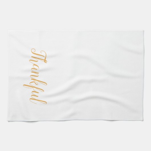 Dankbar Orange White Script Kitchen Geschirrtuch (Horizontal)