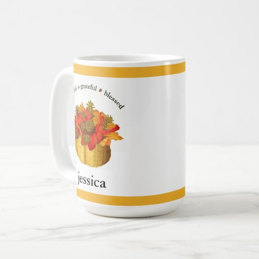 Dankbar Personalisiert gesegnet Kaffeetasse (Vorderseite Links)