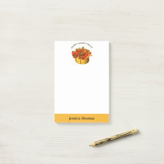 Dankbar Personalisiert gesegnet Post-it Klebezettel (Auf Schreibtisch)