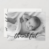 "Dankbar" Personalisiertes Baby Foto Danke Postc Ankündigungspostkarte (Vorne/Hinten)