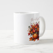 Dankbar-Pumpkin mit Herbstlauben Jumbo-Tasse (Vorderseite Rechts)