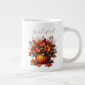 Dankbar-Pumpkin mit Herbstlauben Jumbo-Tasse (Rechts)