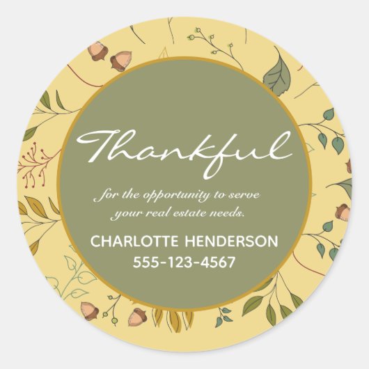 Dankbar Real Anwesen Client Wertschätzung Runder Aufkleber (Vorderseite)