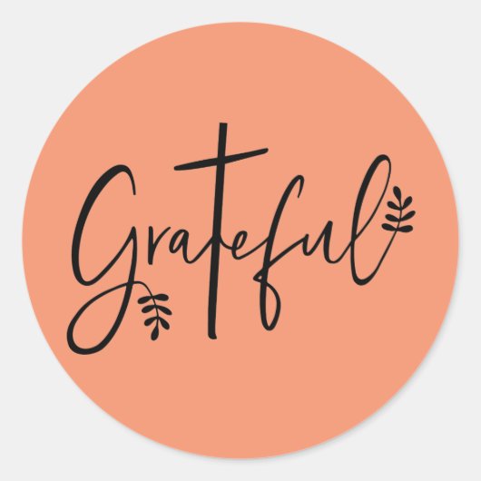 dankbar runder aufkleber (Vorderseite)