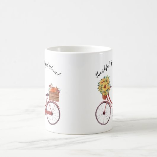 Dankbar rustikales Fahrrad Kaffeetasse (Mittel)