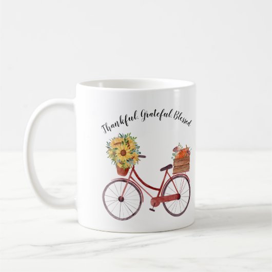 Dankbar rustikales Fahrrad Kaffeetasse (Links)