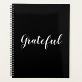 Dankbar Schwarz-weißes, benutzerdefiniertes Skript Planer (Vorderseite)