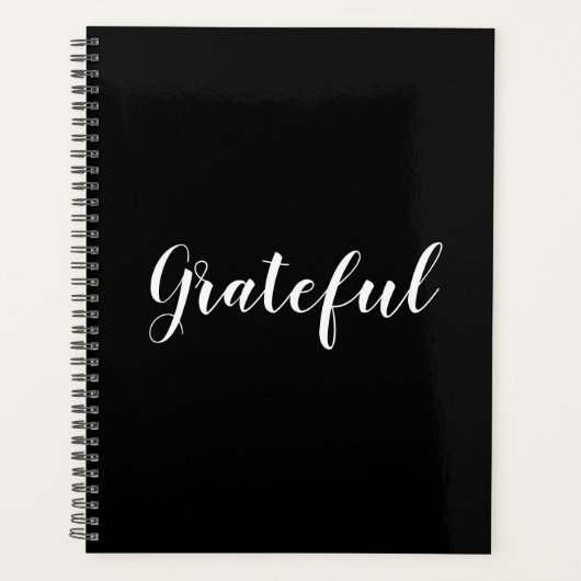 Dankbar Schwarz-weißes, benutzerdefiniertes Skript Planer (Vorderseite)