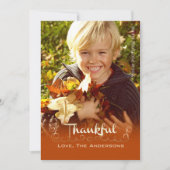 Dankbar sein. Erntedank-benutzerdefinierte Fotokar Feiertagskarte (Vorderseite)