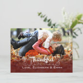 Dankbar sein. Erntedank-benutzerdefiniertes Foto Feiertagskarte (Stehend Vorderseite)