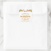 dankbar sein, gesegnet zu sein quadratischer aufkleber (Tasche)