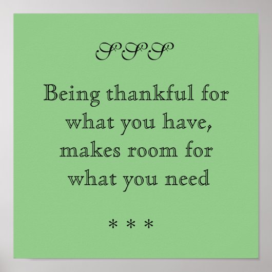 Dankbar sein - Poster (Vorne)