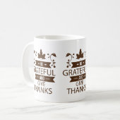 dankbar sein und danken kaffeetasse (Vorderseite Links)