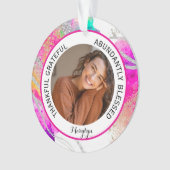 Dankbar, Selig gesegnet Foto Rainbow Ornament (Vorderseite)