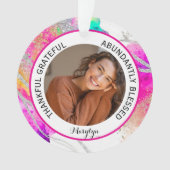 Dankbar, Selig gesegnet Foto Rainbow Ornament (Vorderseite)