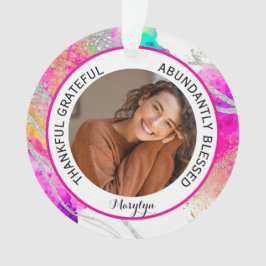 Dankbar, Selig gesegnet Foto Rainbow Ornament