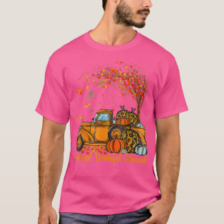 Dankbar Selig gesegneter Herbstwagen Fallende Lea T-Shirt
