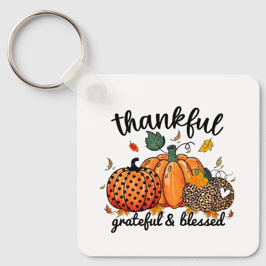 Dankbar Seligen Autumn Pumpkin Schlüsselanhänger (Vorderseite)