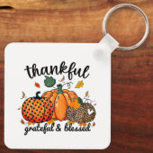 Dankbar Seligen Autumn Pumpkin Schlüsselanhänger (Rückseite)