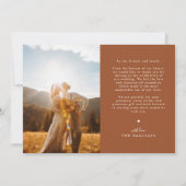 Dankbar Terrakotta-Hochzeit Multi-Foto Dankeskarte (Rückseite)