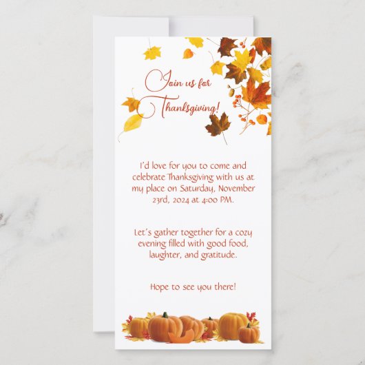 Dankbar und dankbar: Erntedank einladen Dankeskarte (Rückseite)