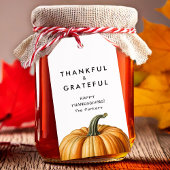 Dankbar und dankbar Geschenktag mit Kürbis Geschenkanhänger